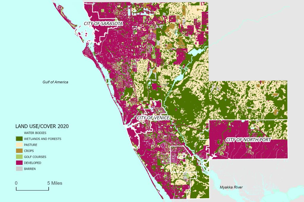 map of land use cover in Sarasota County